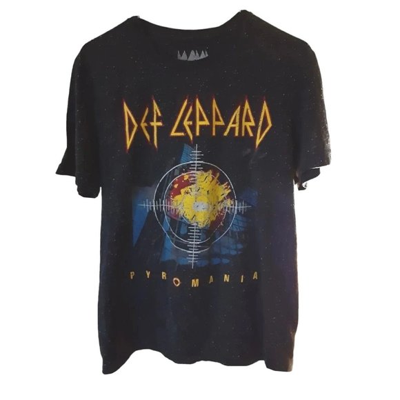 Unbranded Other - Def Leppard Pyromania‎ Mens Textured Graphic T Shirt Black Size M Cotton …